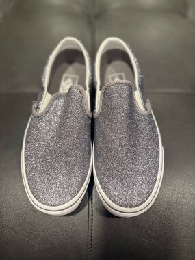 Vans Glitter Slip-On Sneakers - Silver